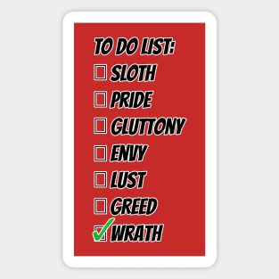 Seven Favorite Sins Wrath Magnet